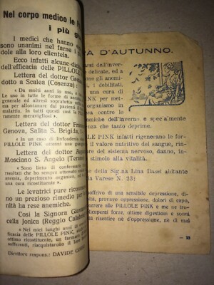 Chiromanzia, Lettura Della Mano, Medicina, Farmacia, Pillole Pink, Pubblicitario, 1934