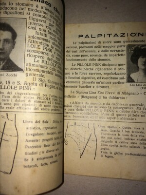 Chiromanzia, Lettura Della Mano, Medicina, Farmacia, Pillole Pink, Pubblicitario, 1934