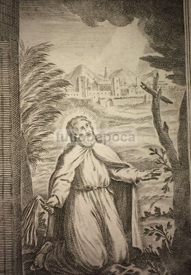S. Ottone Frangipane Eremita Protettore Di Ariano Irpino. Stampa Popolare Devozionale, XIX Secolo
