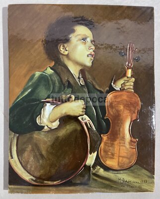 Arte: Mancini "Il Piccolo Savoiardo", Musica, Ceramica Ascolana, Artista Damiani, F.A.M.A. 1958