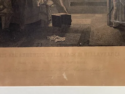 Veneto, Pace di Villafranca, Incisione di Francesco di Bartolo e Nicola Parisi, 1867