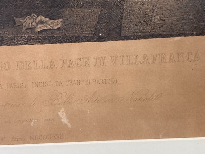 Veneto, Pace Di Villafranca, Incisione Di Francesco Di Bartolo E Nicola Parisi, 1867
