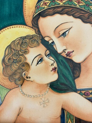 Arte Popolare Devozionale: Madonna Del Grano, Ceramica Policroma, Deruta, Grazia