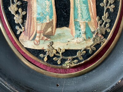 Arte Popolare Devozionale: I Santi Medici Cosma E Damiano. Inusuale Composizione.