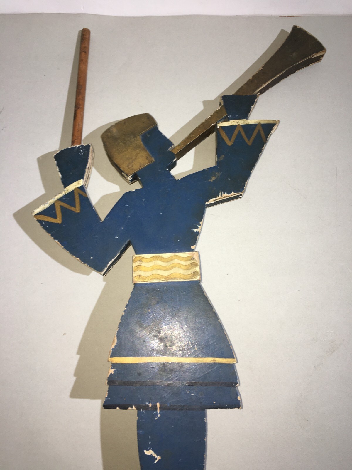 Scultura Futurista In Legno Di Trombettiere, Ambito Fortunato Depero