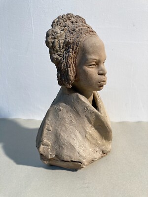 Scultura In Terracotta Di Domenico Mastroianni Raffigurante Donna Etiope