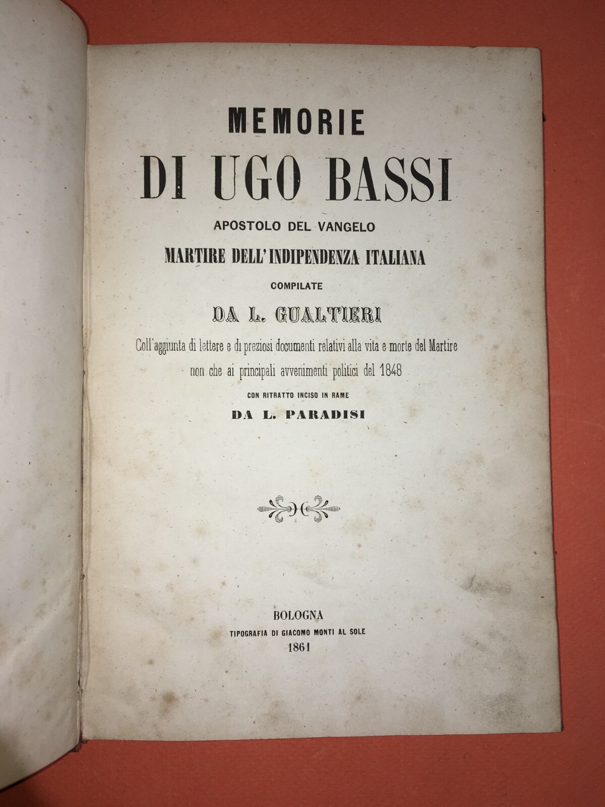 Risorgimento: Unità d'Italia, Romagna, Bologna, Palermo Garibaldi, Bassi, Gualtieri