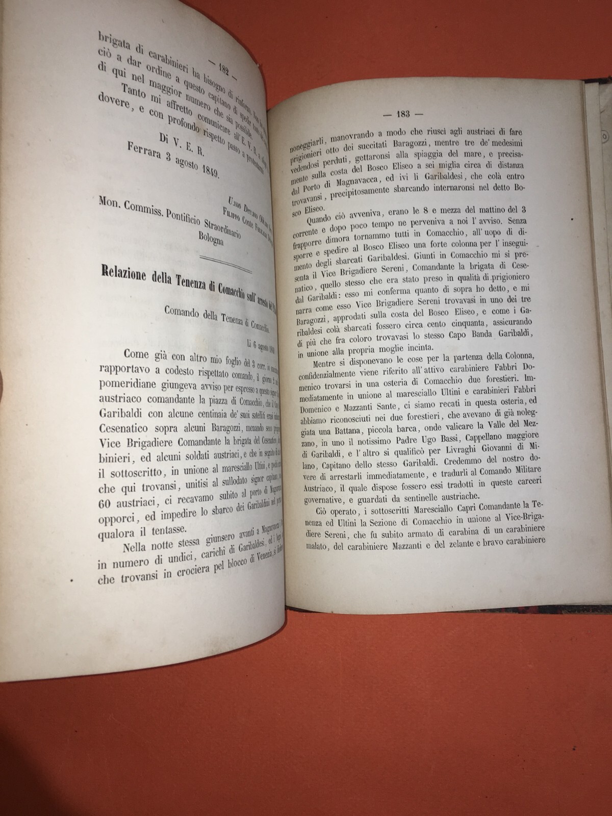 Risorgimento: Unità d'Italia, Romagna, Bologna, Palermo Garibaldi, Bassi, Gualtieri