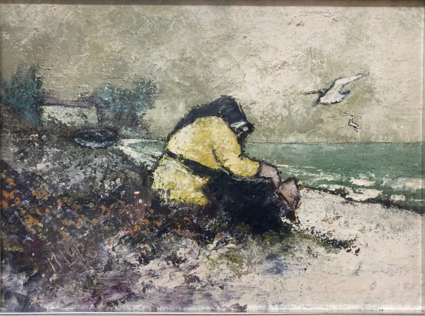 Colloquio Coi Gabbiani. Dipinto Di Mario Lupo, 1970