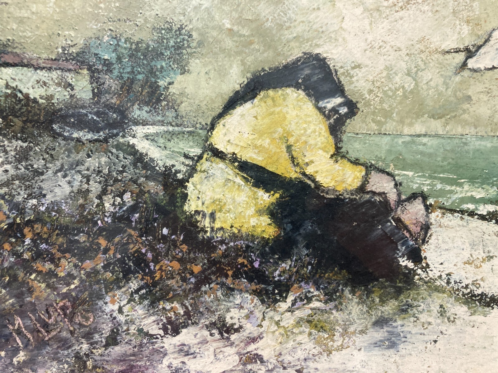 Colloquio Coi Gabbiani. Dipinto Di Mario Lupo, 1970