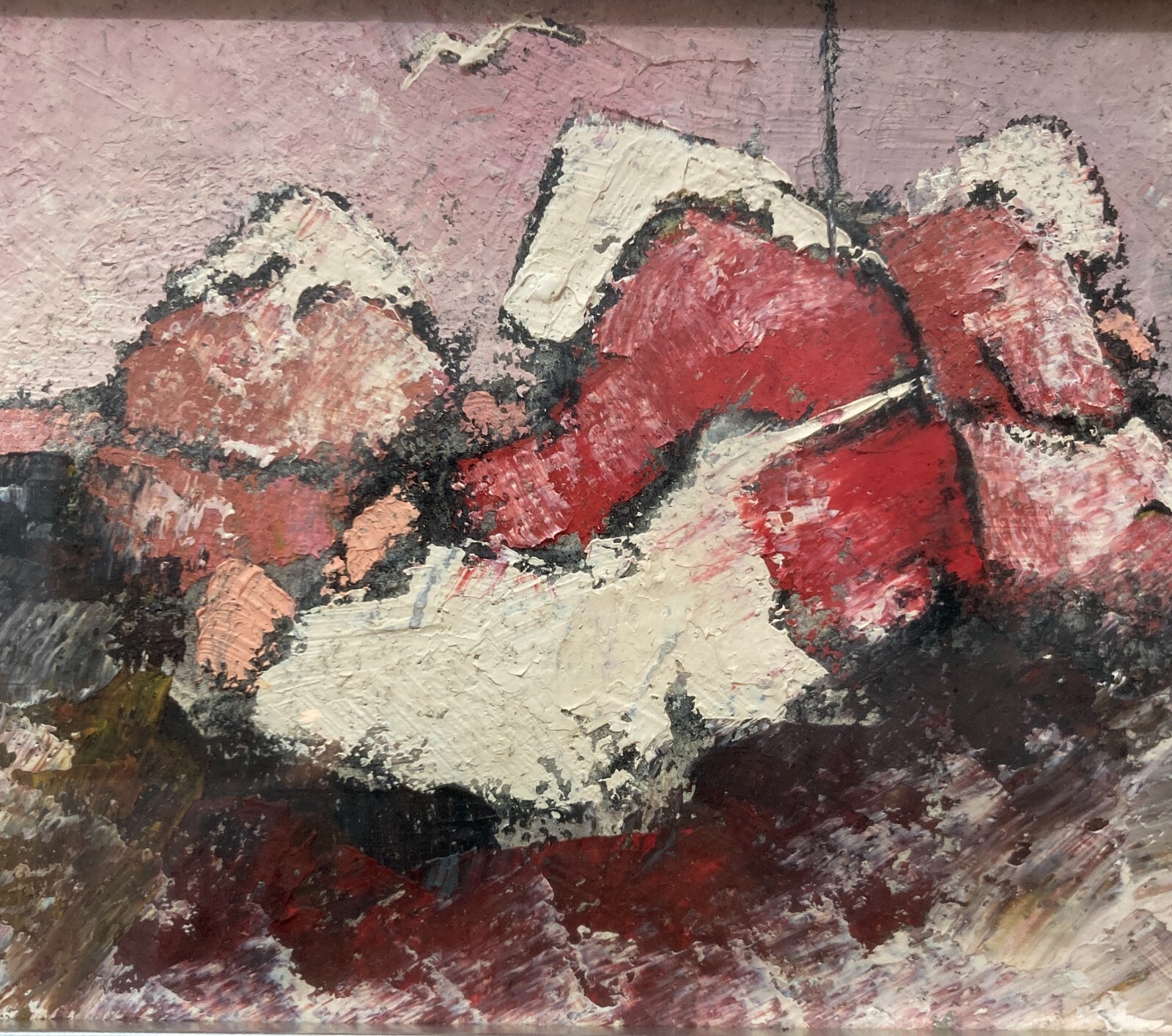 Mario Lupo, Donne In Attesa (1970)   Pittura A Olio Su Tela