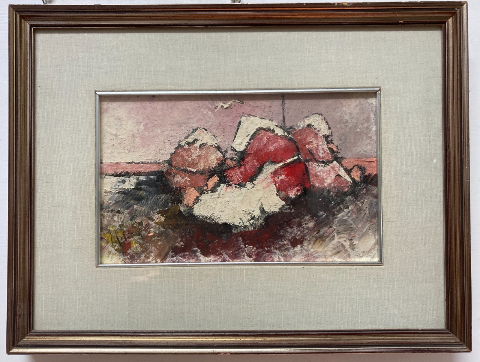 Mario Lupo, Donne In Attesa (1970)   Pittura A Olio Su Tela