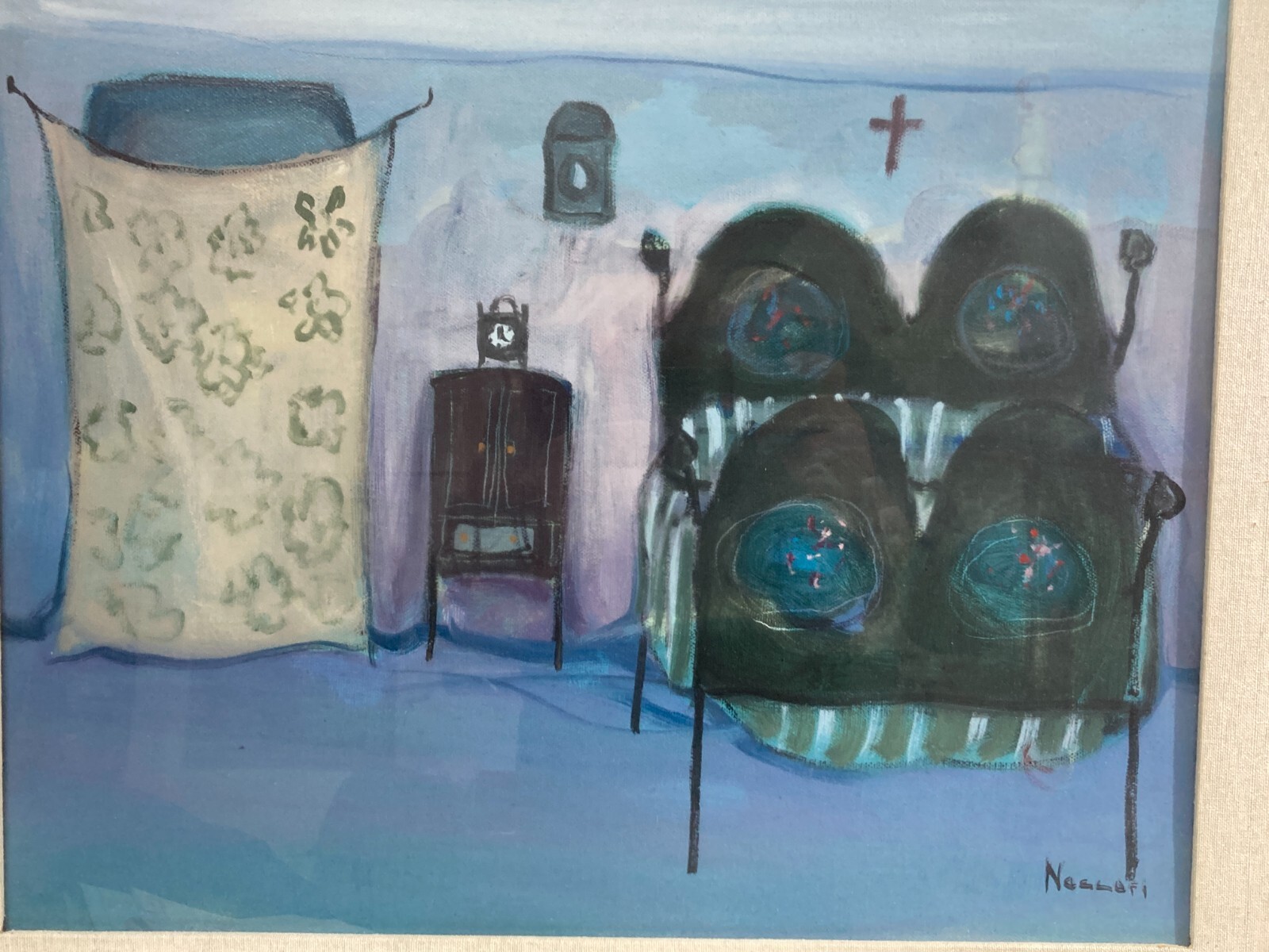 Roberto Naccari Veduta d'Interno Con Radio (1974)