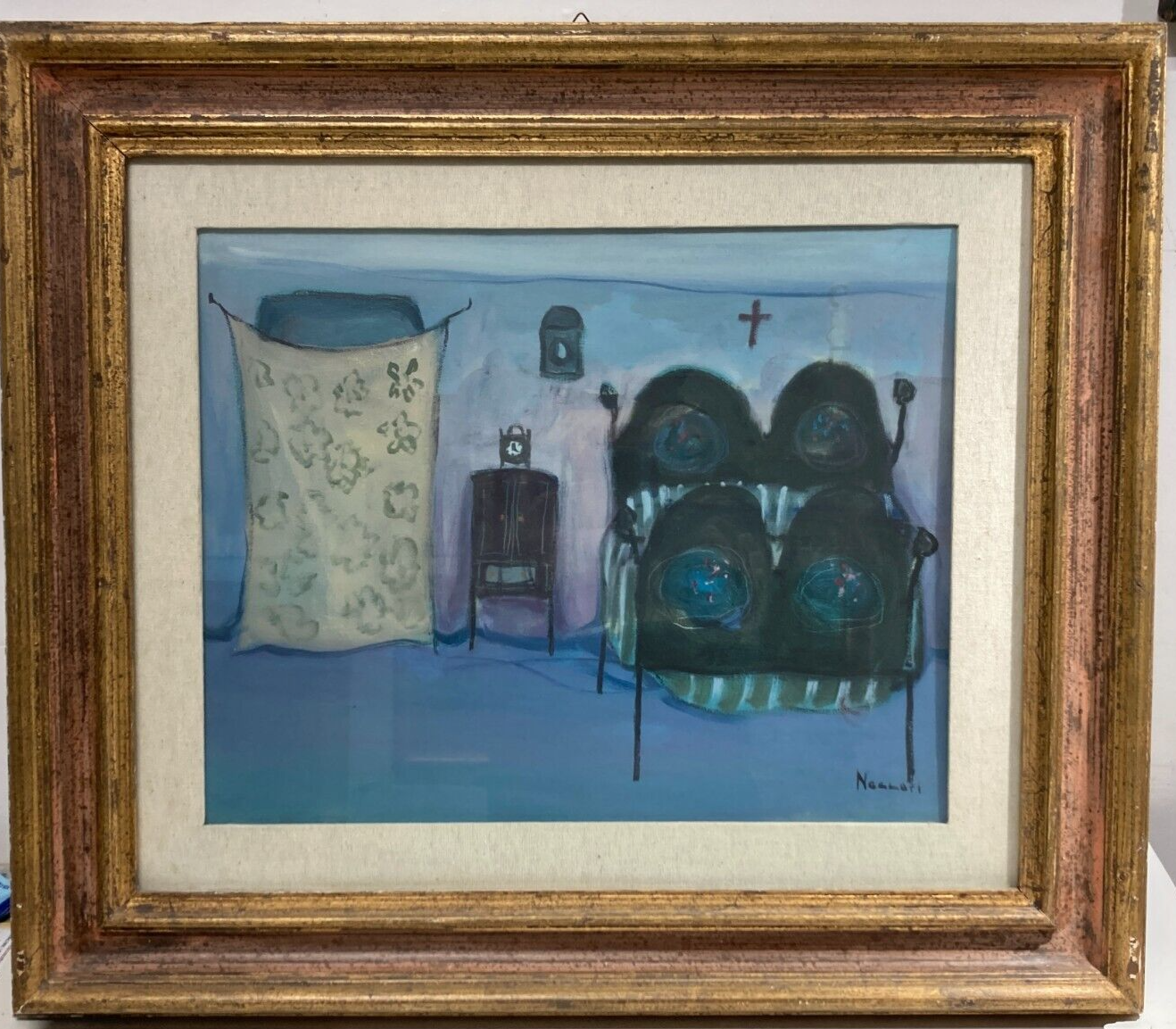 Roberto Naccari Veduta d'Interno Con Radio (1974)