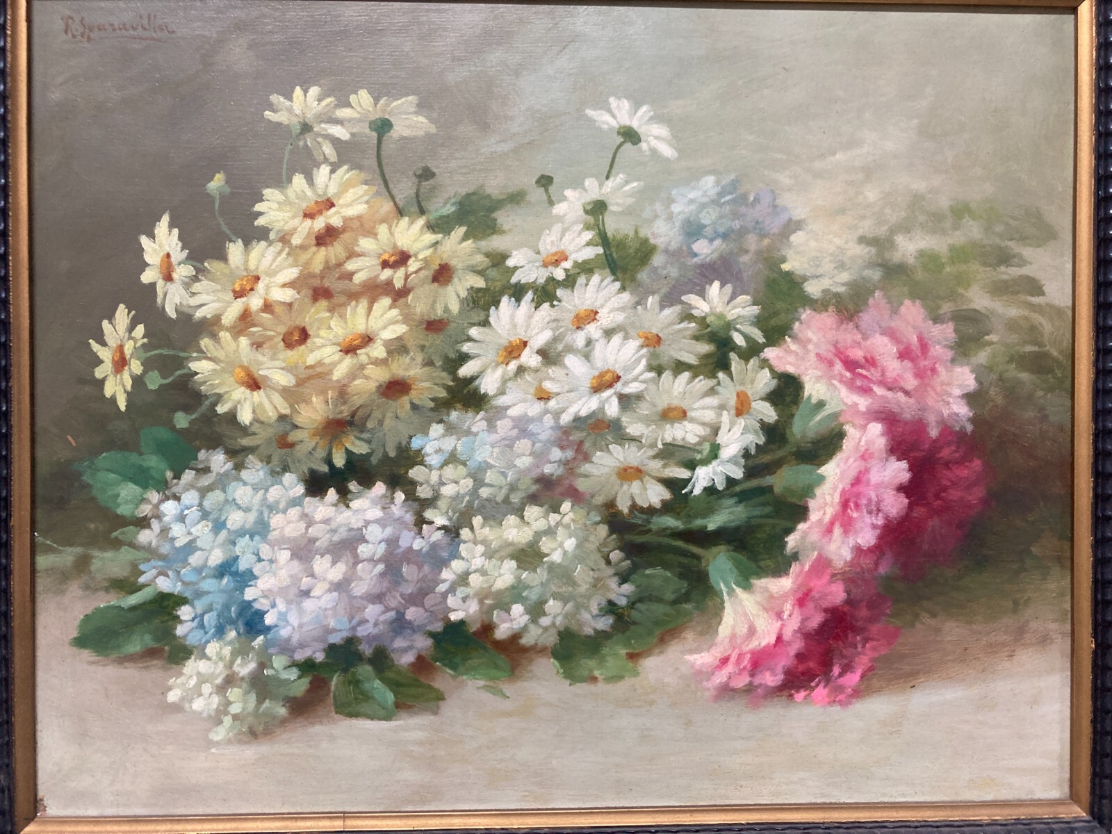 Riccardo Sparavilla, Composizione Floreale: Dipinto A Olio Su Compensato