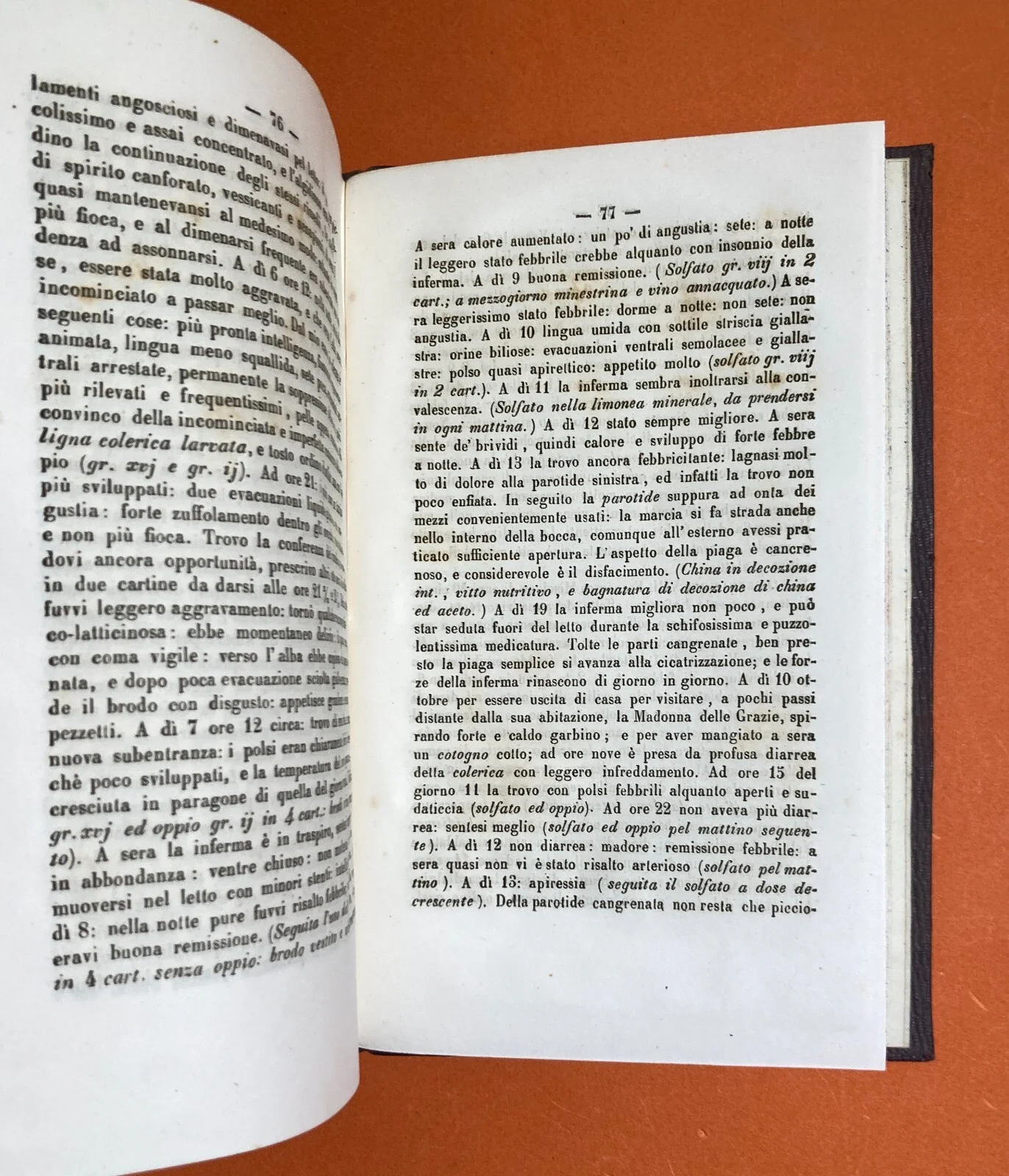 Medicina: Febbri Perniciose, Colera e Casi Clinici a Vasto (abruzzo). Opere di Giacinto Barbarotta, 1856 1858