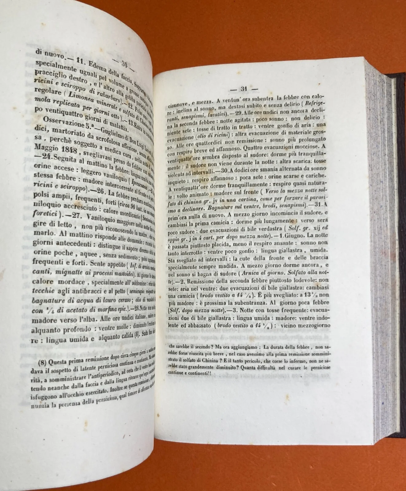 Medicina: Febbri Perniciose, Colera e Casi Clinici a Vasto (abruzzo). Opere di Giacinto Barbarotta, 1856 1858