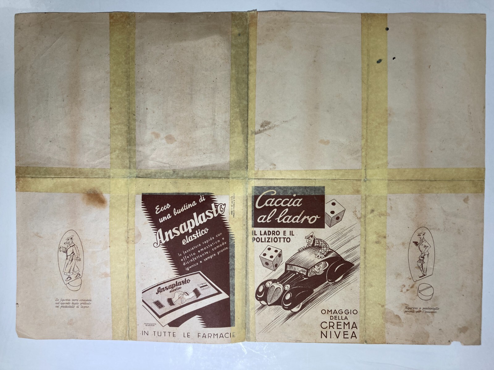Gioco Di Percorso: Caccia Al Ladro   Pubblicitario Crema Nivea (1940)