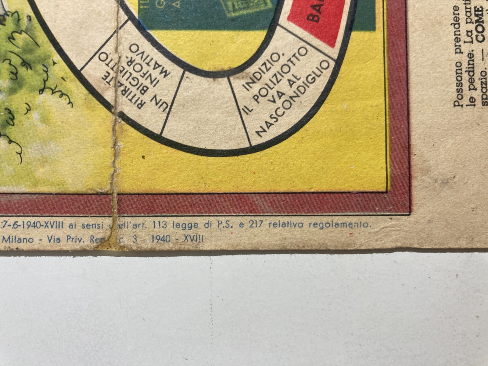 Gioco Di Percorso: Caccia Al Ladro   Pubblicitario Crema Nivea (1940)