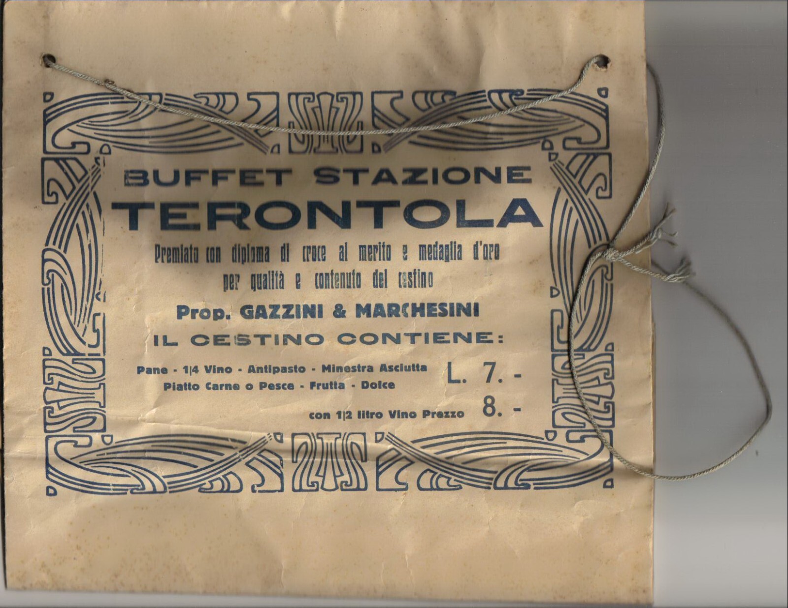 Terontola Busta In Carta Pubblicitaria Gazzini & Marchesini