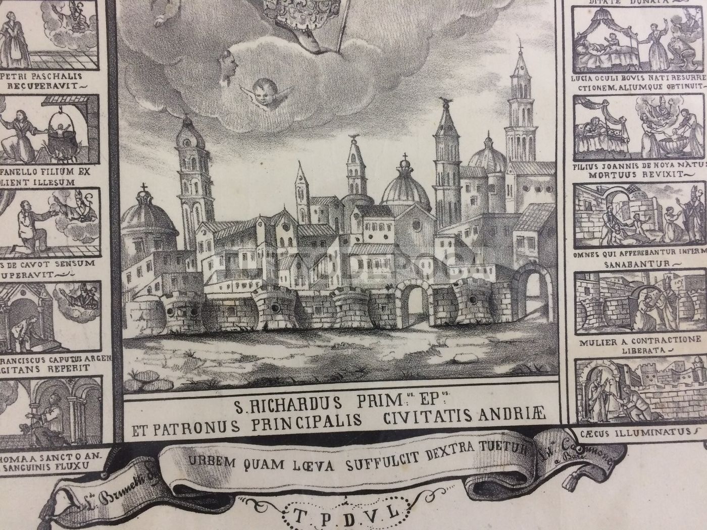 Arte Antica: Stampa Popolare Devozionale Di San Riccardo, Patrono Di Andria