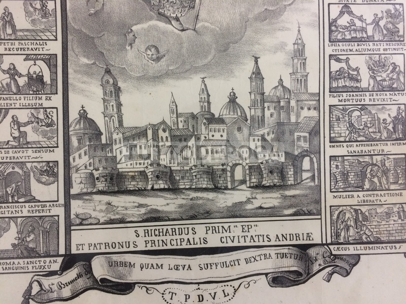 Arte Antica: Stampa Popolare Devozionale Di San Riccardo, Patrono Di Andria