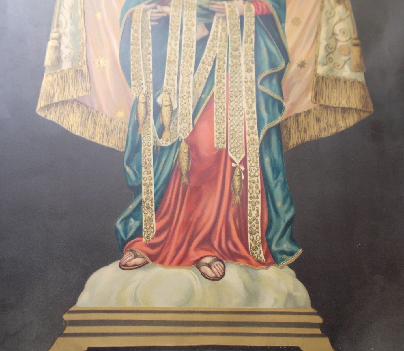 Madonna SS. Dei Martiri Protettrice Di Molfetta   Stampa Cromolitografica Antica