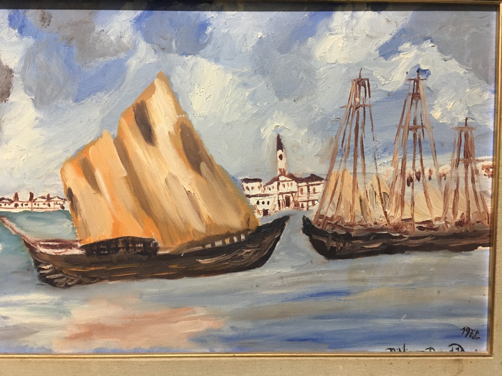 Franz Dunkl   Veduta Di San Giorgio A Venezia   Dipinto Ad Olio   1978