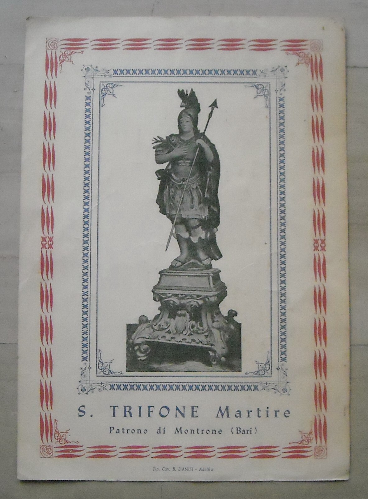 San Trifone Martire, Patrono Di Montrone: Antica Stampa Popolare, Tipografia Danisi