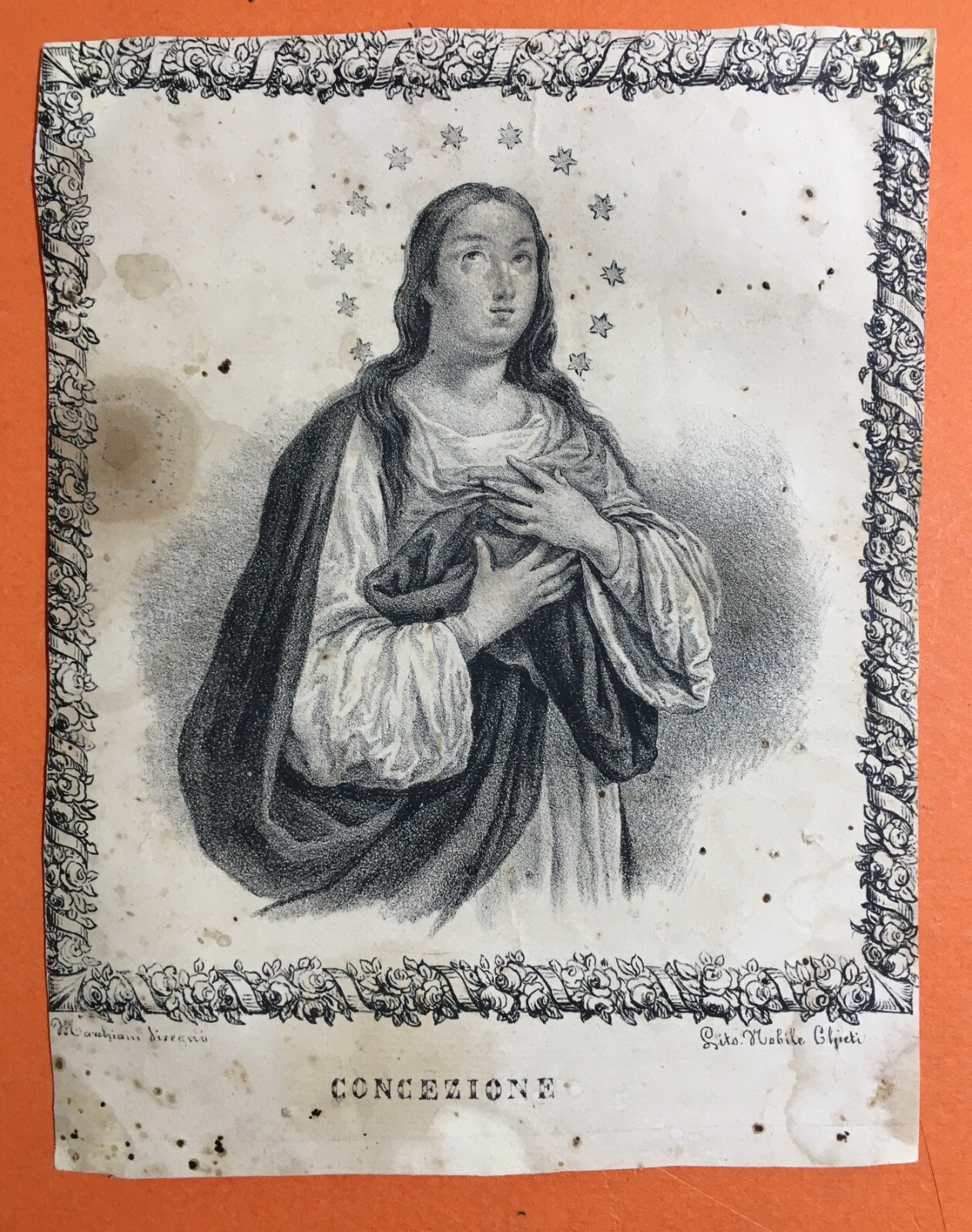Abruzzo, Chieti: Immacolata Concezione. Antica Stampa Popolare   Marchiani   Nobile
