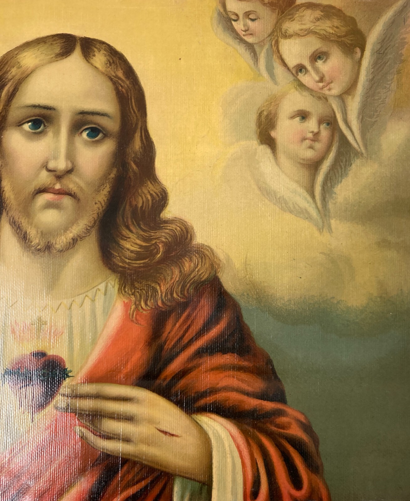 Stampa Devozionale: Cuore Di Gesù Con Angeli