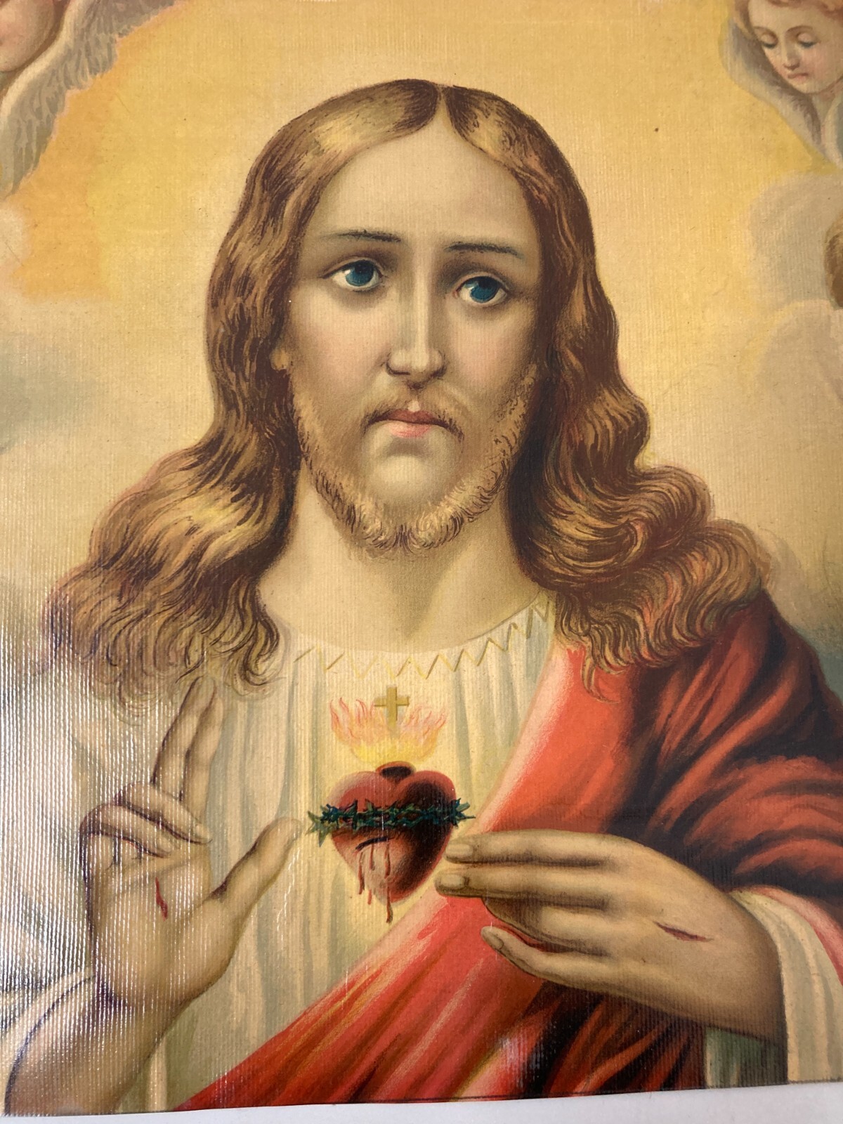 Stampa Devozionale: Cuore Di Gesù Con Angeli
