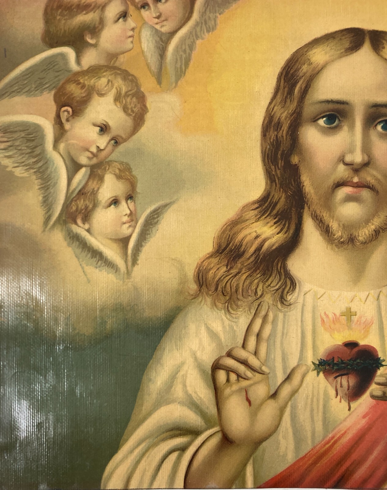 Stampa Devozionale: Cuore Di Gesù Con Angeli