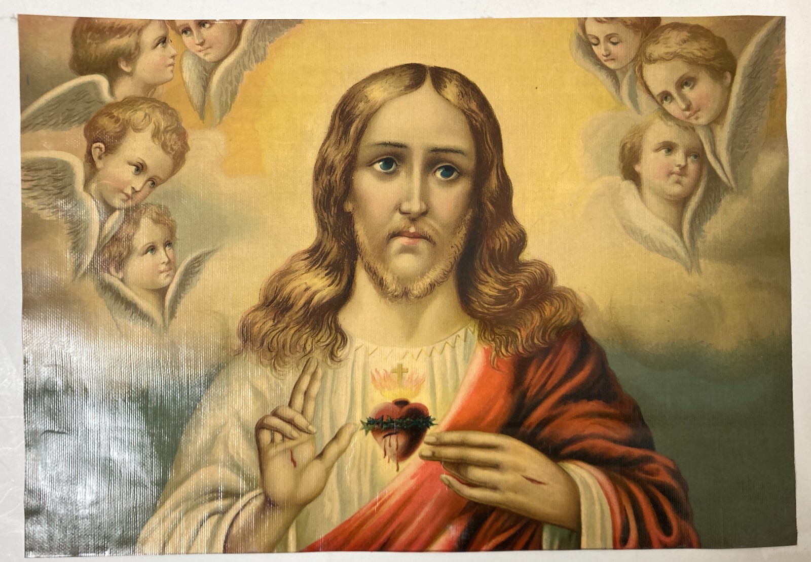 Stampa Devozionale: Cuore Di Gesù Con Angeli