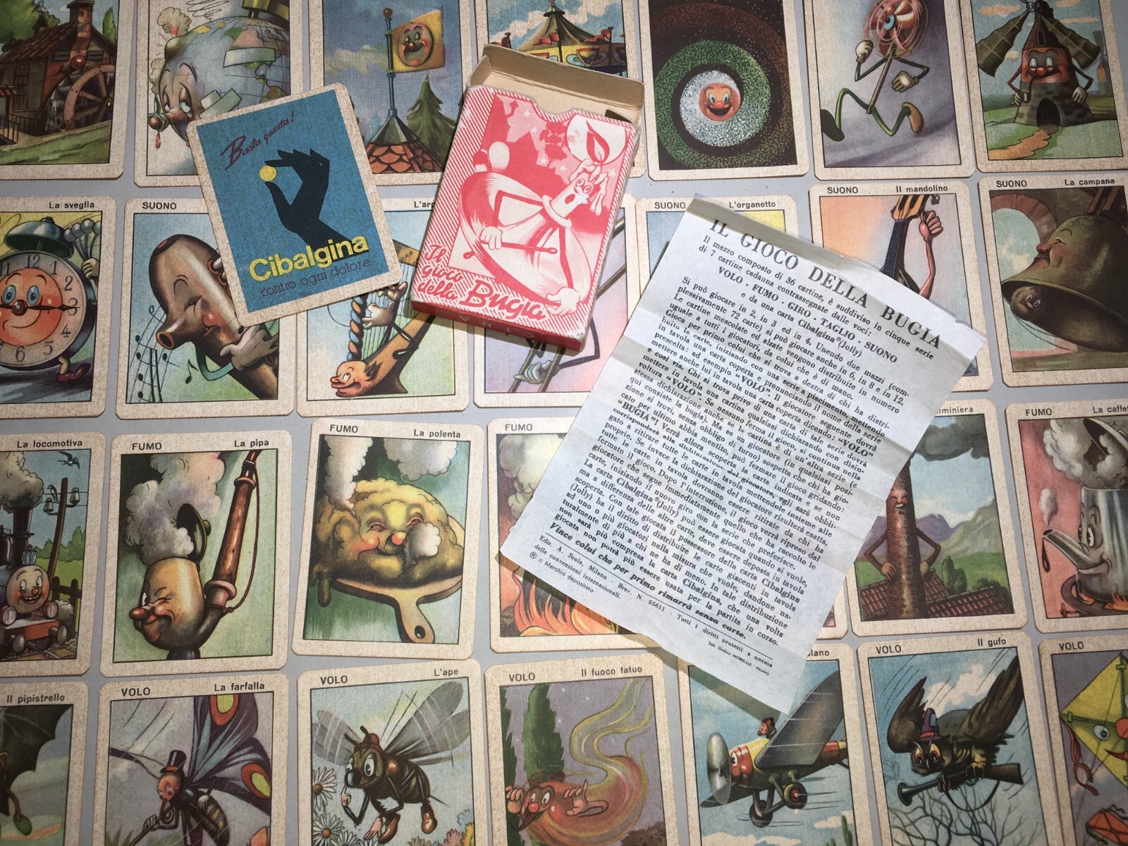 Ciba Cibalgina: Carte Da Gioco Pubblicitarie "Il Gioco Della Bugia" (1947)