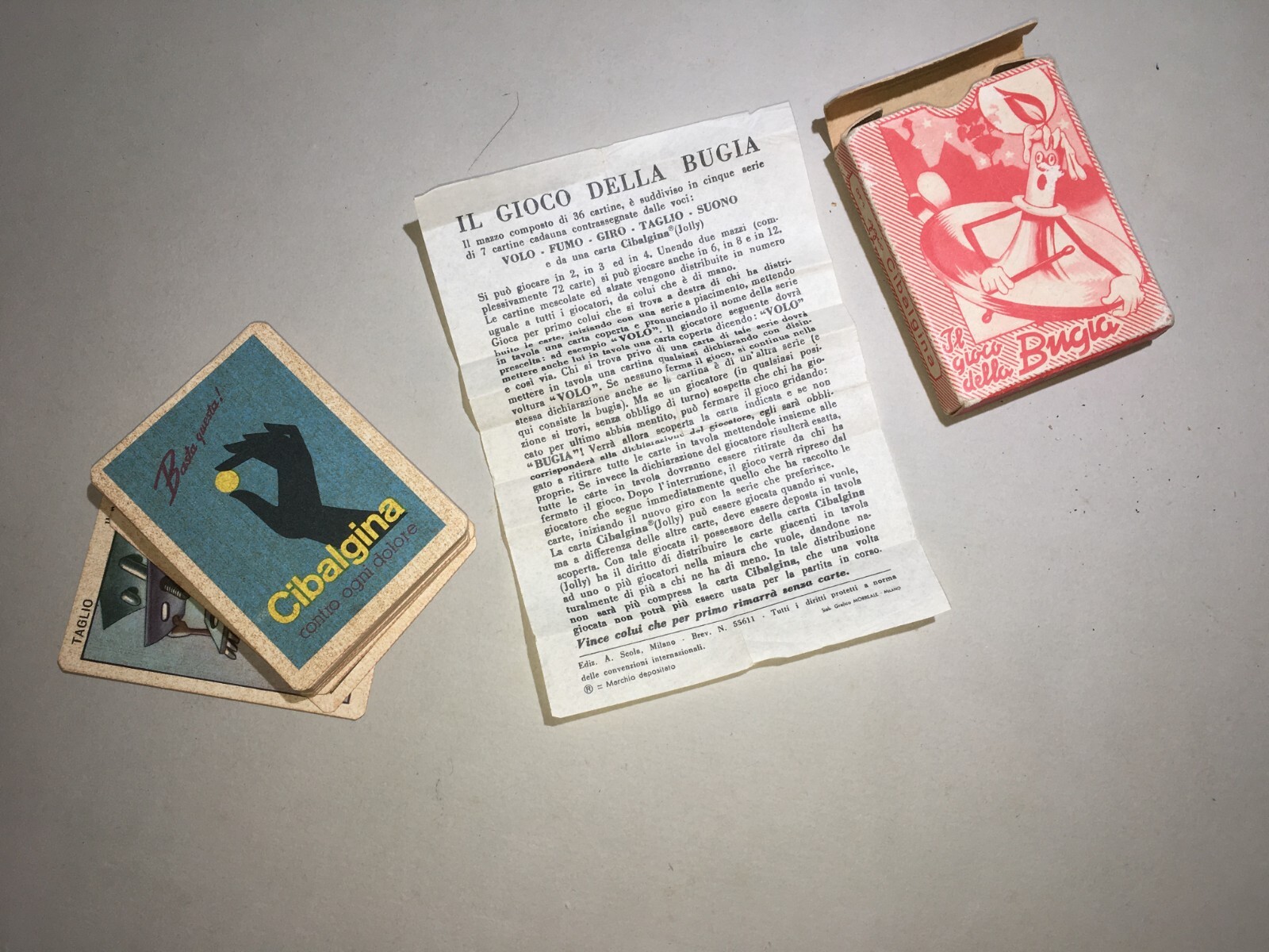 Ciba Cibalgina: Carte Da Gioco Pubblicitarie "Il Gioco Della Bugia" (1947)