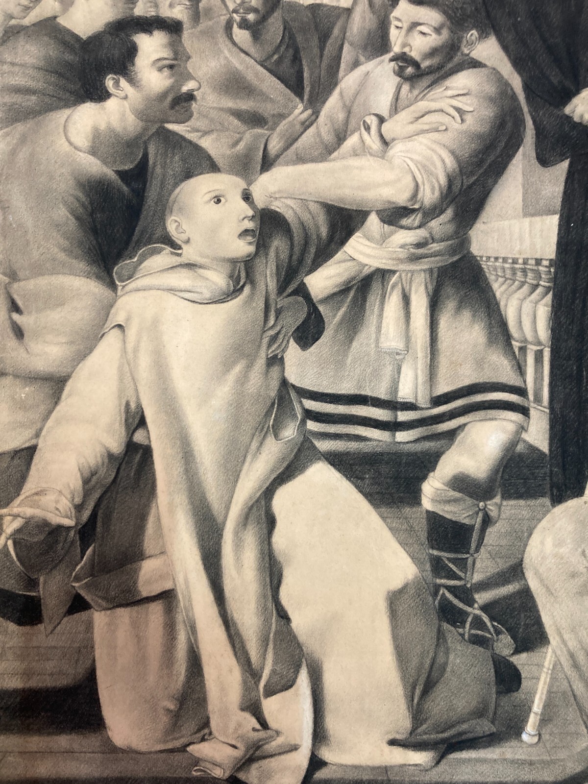 San Benedetto Esorcizza Un Frate Ossesso, Disegno Ispirato A Francesco Guarino