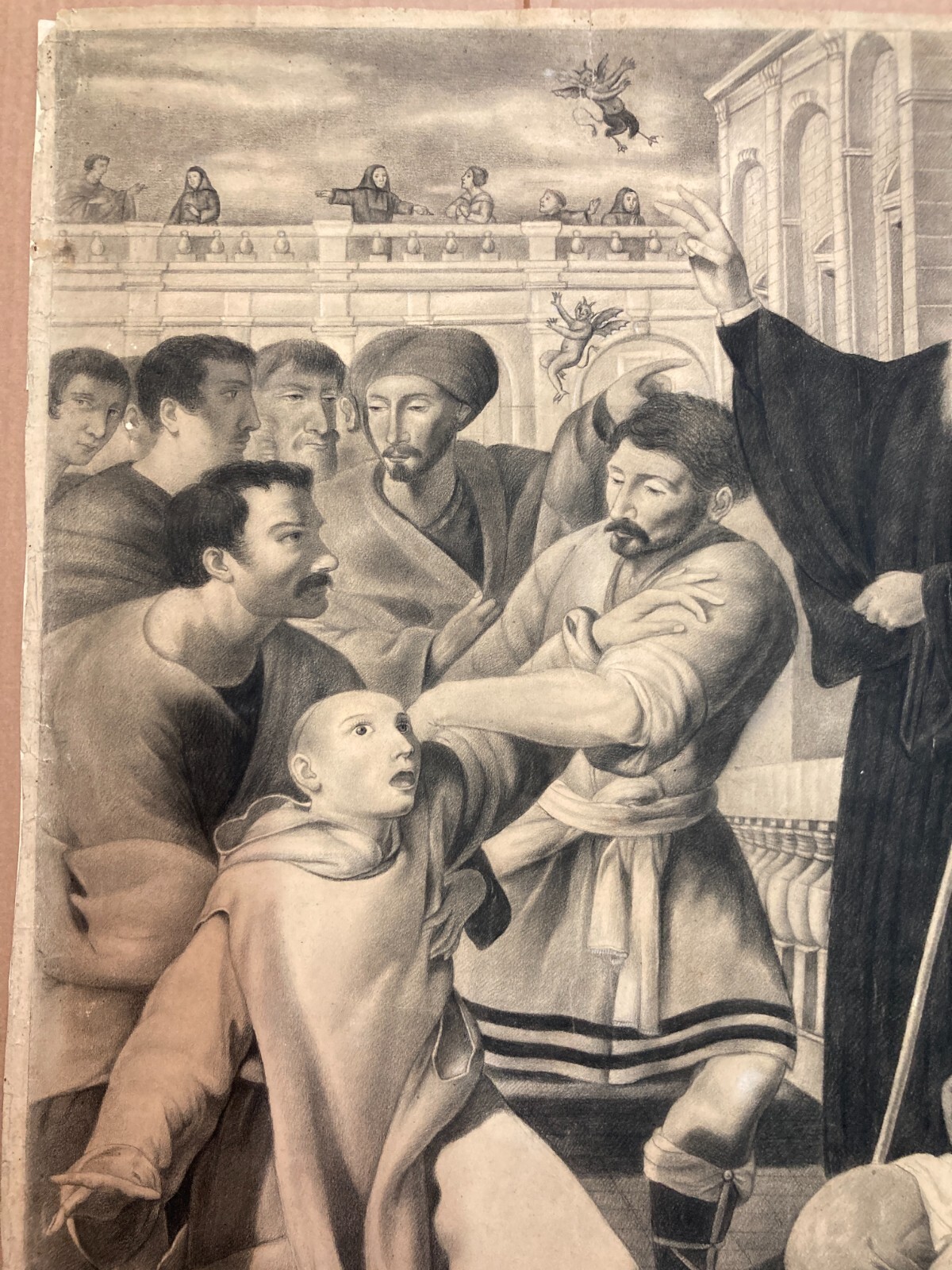 San Benedetto Esorcizza Un Frate Ossesso, Disegno Ispirato A Francesco Guarino