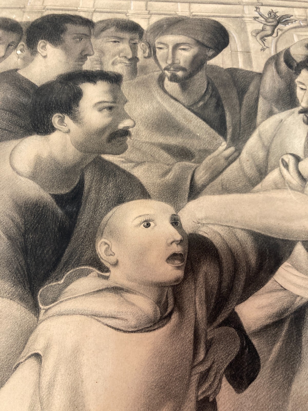 San Benedetto Esorcizza Un Frate Ossesso, Disegno Ispirato A Francesco Guarino