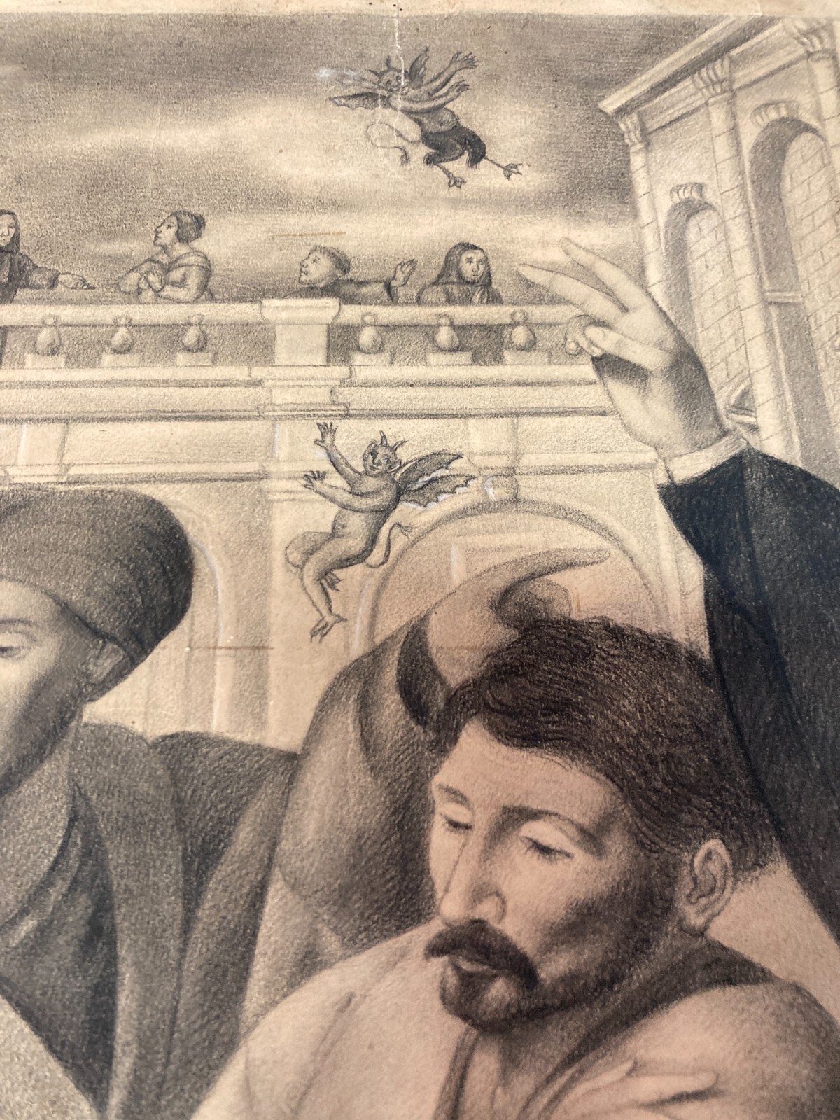 San Benedetto Esorcizza Un Frate Ossesso, Disegno Ispirato A Francesco Guarino