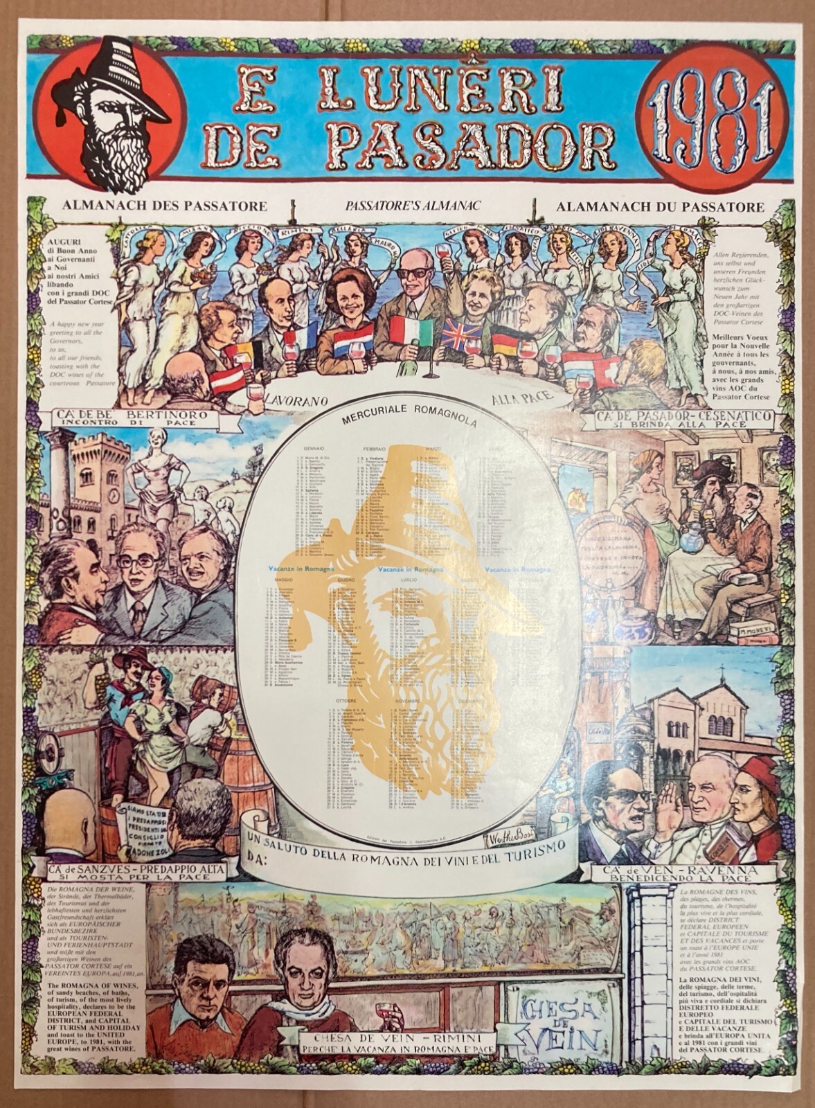 Romagna, Turismo E Folklore: Manifesto Pubblicitario Lunario Del Passatore, 1981