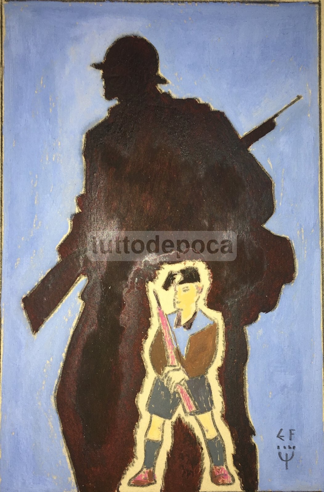 Arte Del Novecento   Militaria   Fascismo   Balilla   Bozzetto Originale