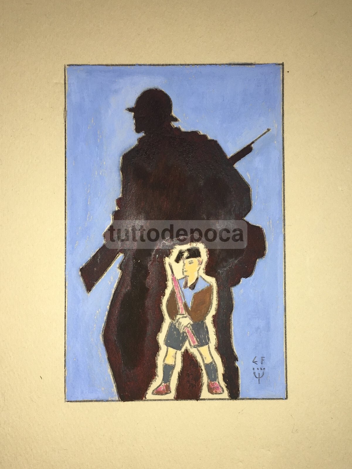 Arte Del Novecento   Militaria   Fascismo   Balilla   Bozzetto Originale