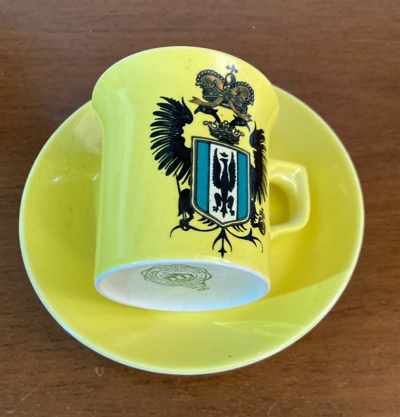 Araldica Decorativa: Tazza Con Piattino Pagnossin Treviso Con Aquila Coronata