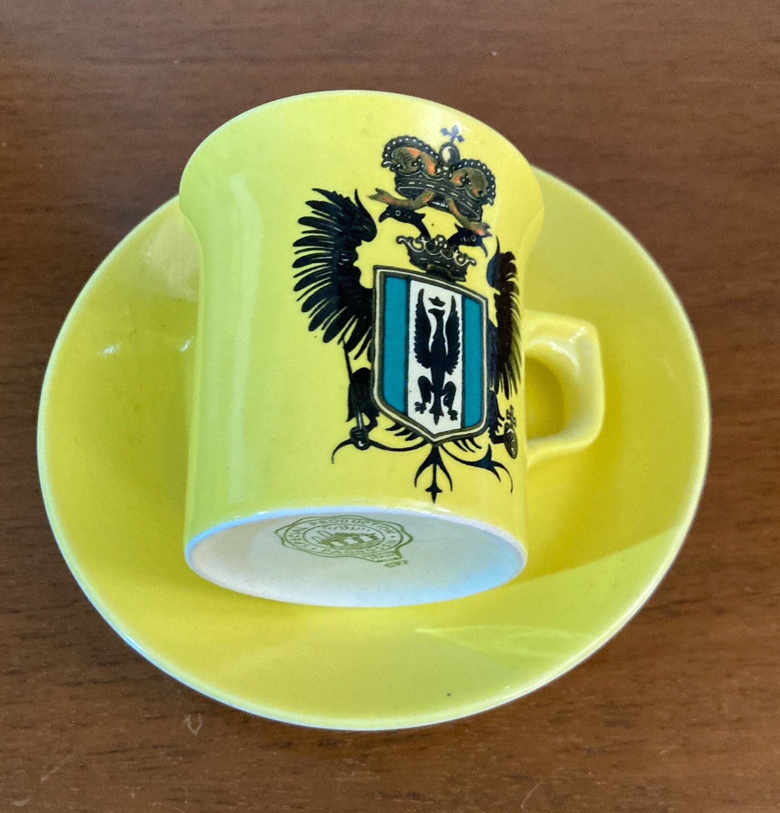 Araldica Decorativa: Tazza Con Piattino Pagnossin Treviso Con Aquila Coronata