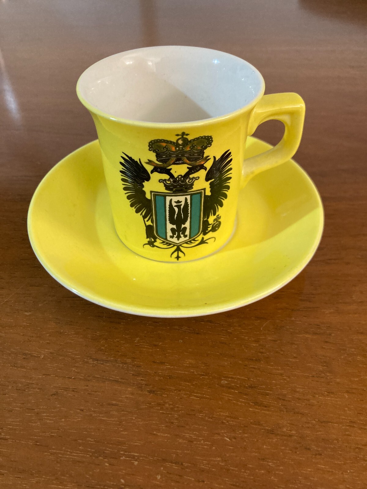 Araldica Decorativa: Tazza Con Piattino Pagnossin Treviso Con Aquila Coronata