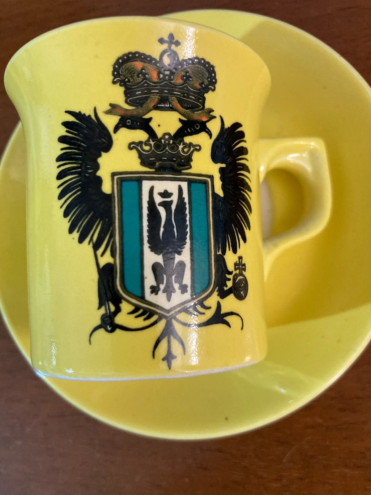 Araldica Decorativa: Tazza Con Piattino Pagnossin Treviso Con Aquila Coronata