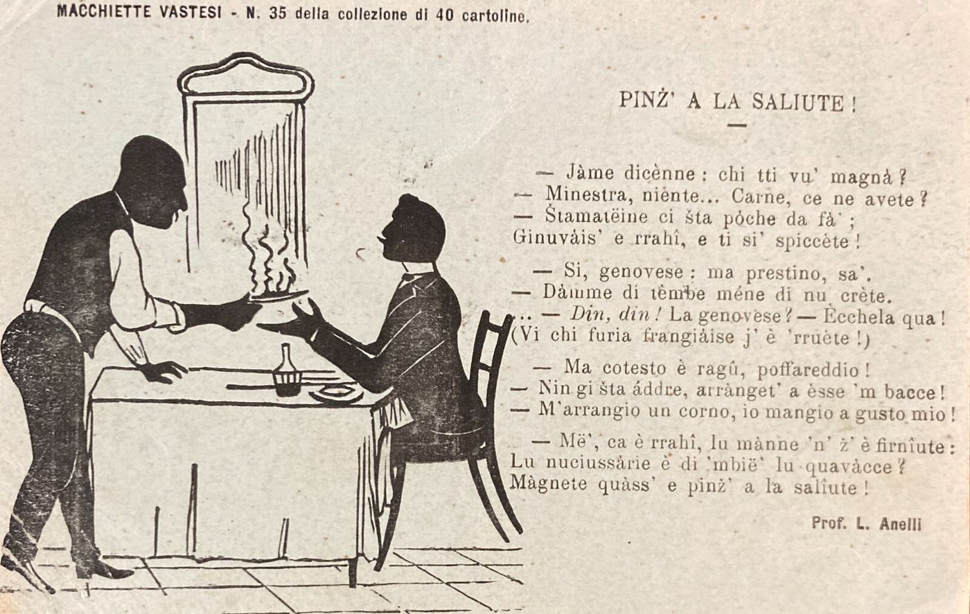 Abruzzo, Vasto: Folklore, Dialetto, Vignetta Artistica Del Prof. Anelli, Cartolina 1919