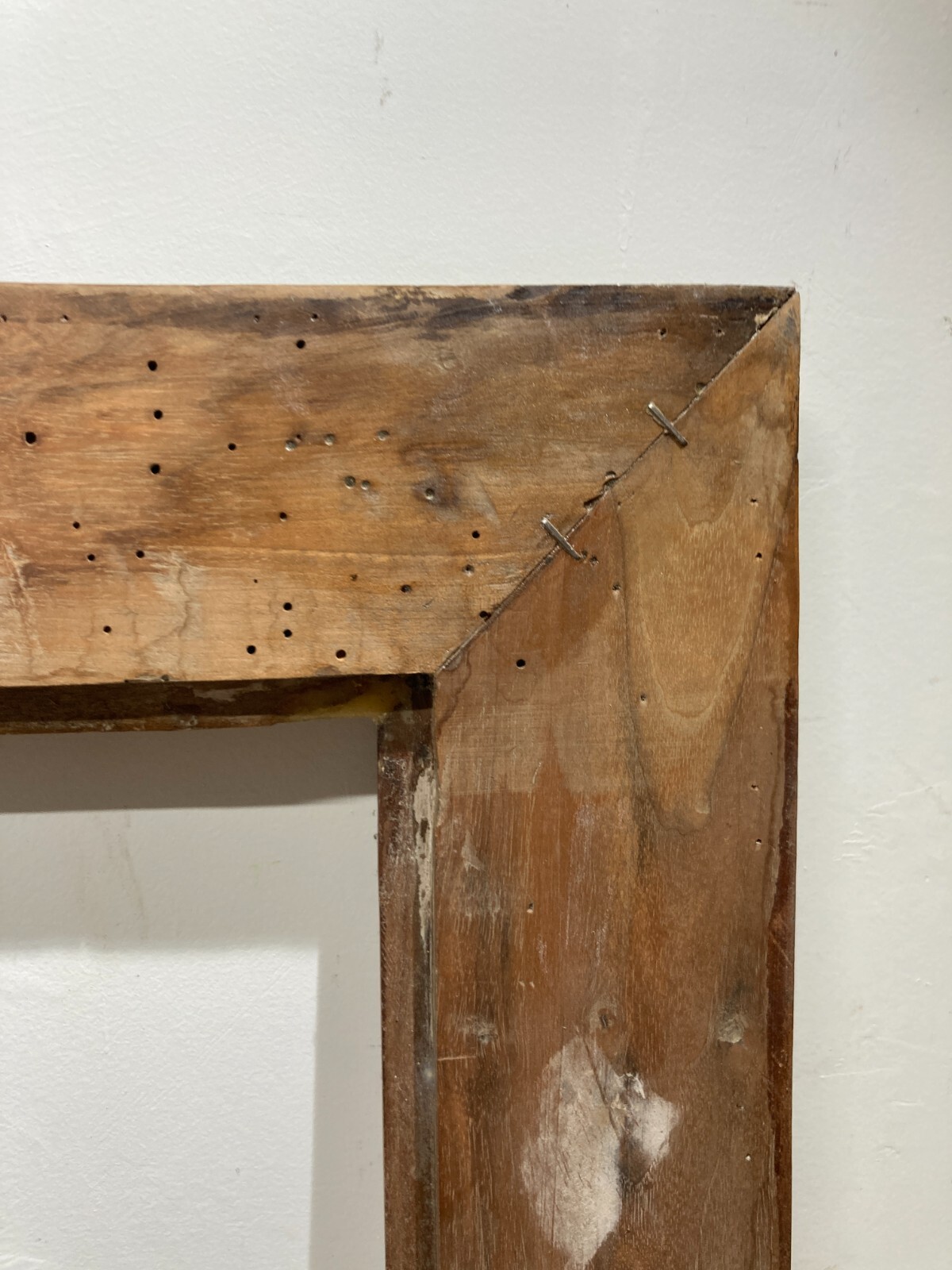 Antica Cornice In Legno Massello Con Filettatura Ad Intarsio