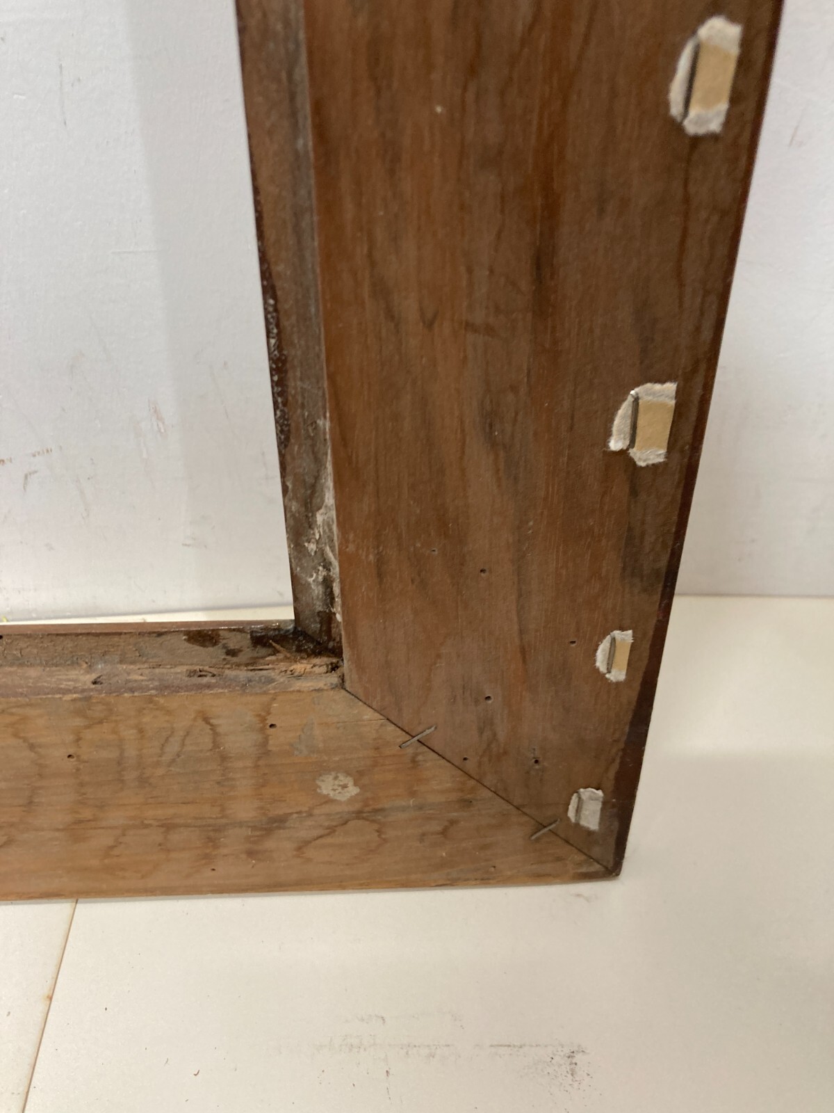 Antica Cornice In Legno Massello Con Filettatura Ad Intarsio
